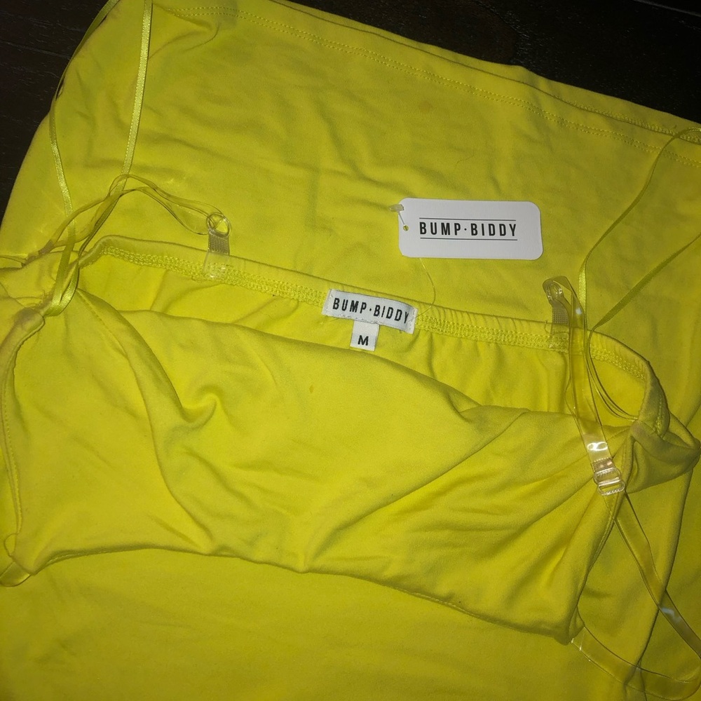 Yellow bump biddy maternity dress